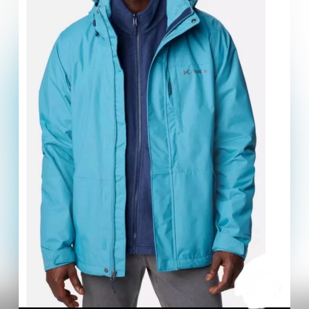 Columbia Jacket Men's Size XXL Gulfport Interchange Aqua Blue 3-in-1 Omni-Tech